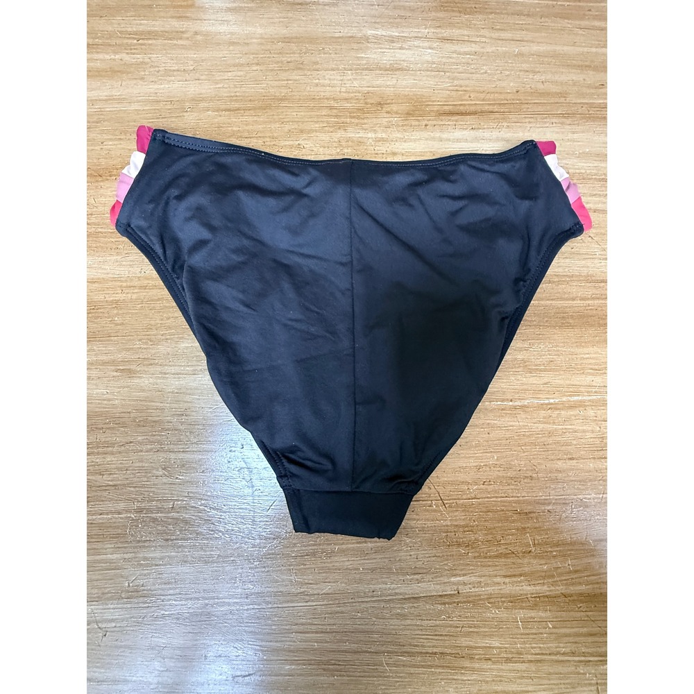 Robin Piccone Women's Billie High Waisted Twisted Knot Bikini Bottom Black L - Picture 4 of 5